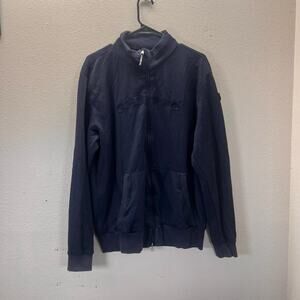 CHERVO Long Sleeve Mens Pullover Jacket Navy Blue Size 56 (US XL) Full Zip‎